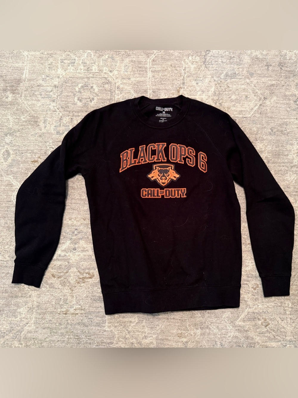 Call of Duty Black Ops 6 Black Crewneck Graphic Sweatshirt M